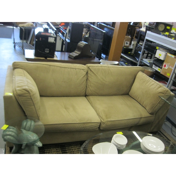 UPHOLSTERED BROWN SOFA