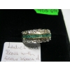 Image 4 : LADIES 10KT BAND W/GREEN STONES, SM. DIAMONDS, 4.2G, SZ 6 1/2