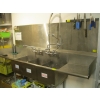 Image 1 : TRIPLE STAINLESS STEEL SINK W/STAINLESS STEEL BACKSPLASH, SPRAYER & 2 TAP SETS
