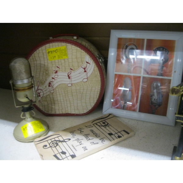 MISC: MICROPHONE PICTURE, MICROPHONE, SM. SUITCASE, ETC.