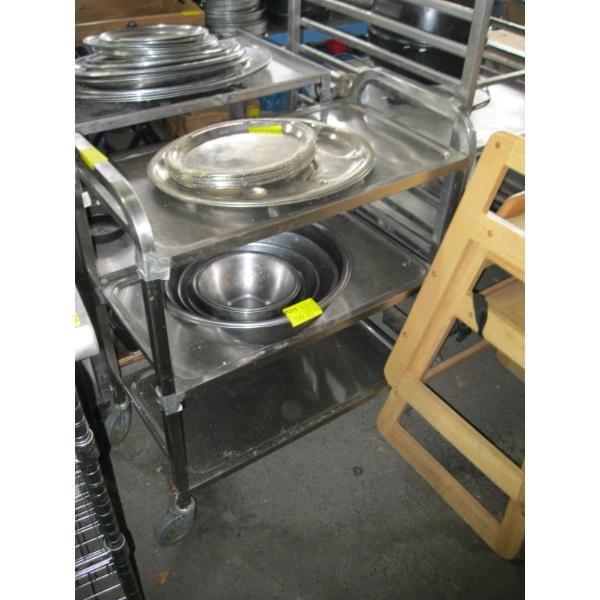 STAINLESS STEEL 3 TIER CART ON CASTORS