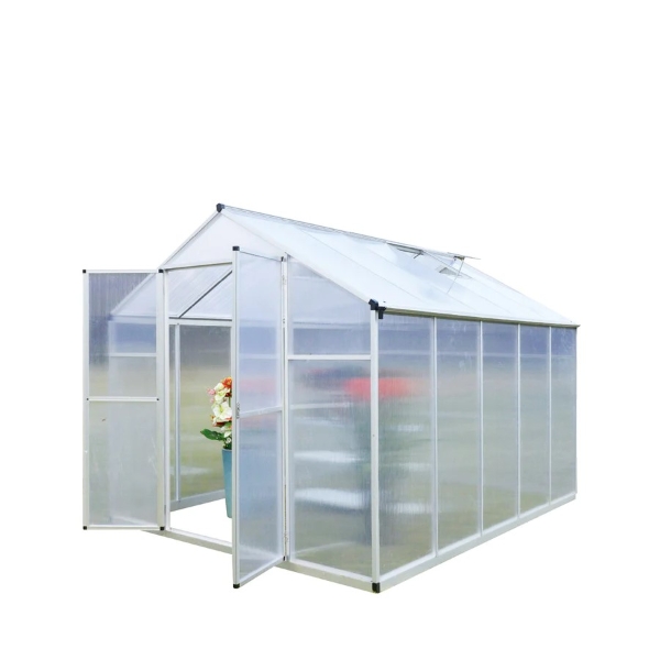 TMG INDUSTRIAL 8'X10' TWIN WALL ALUMINUM FRAME GREENHOUSE