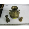 Image 2 : INTERESTING BRASS DRAGON HANDLE VASE & 2 SMALLER BRASS PIECES