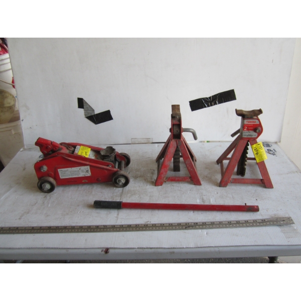 HYDRAULIC JACK & 2 - 2 TON JACKSTANDS