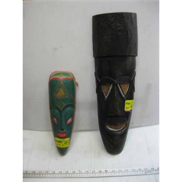 2 WOODEN CARVED MASKS