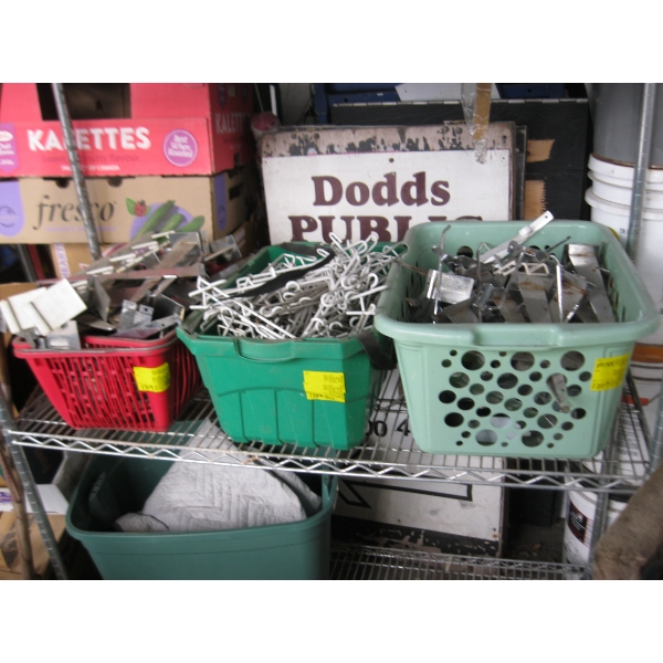 3 BINS OF SLAT WALL HOOKS