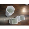 Image 2 : 3 WEST GERMAN WHITE BISQUE OP ART VASES