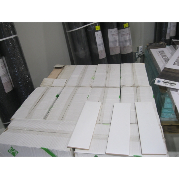 10 BOXES OF 4"X16" WHITE TILE
