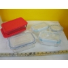 Image 5 : MISC. LIDDED CONTAINERS, MENs V-NECK TSHIRTS (SZ M) & WALL MOUNT MIRROR