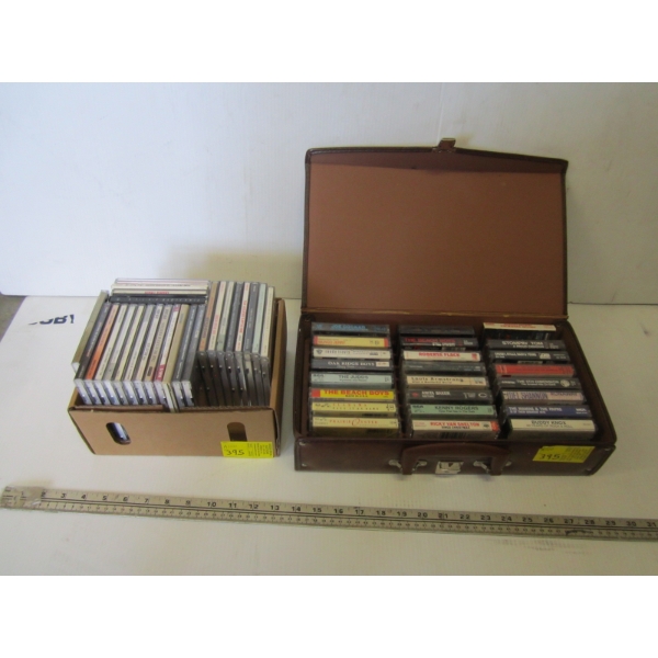 ROCK 'N ROLL CDs & CASE OF CASSETTE TAPES