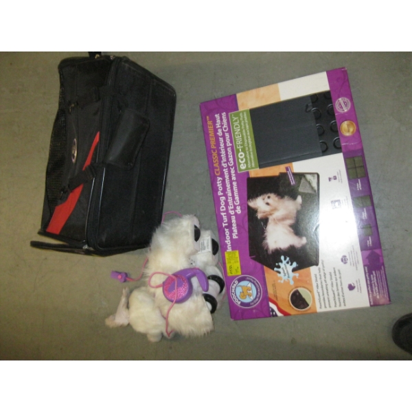 INDOOR TURF DOGGY POTTY, DOG CARRYING CASE, ETC.