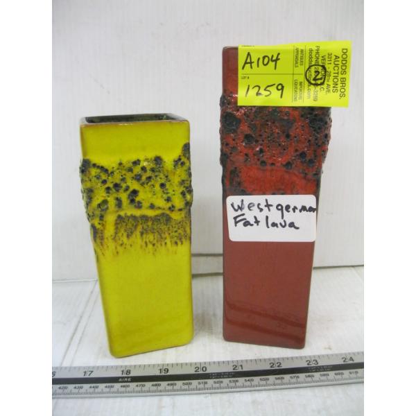 2 WEST GERMAN FAT LAVA VASES