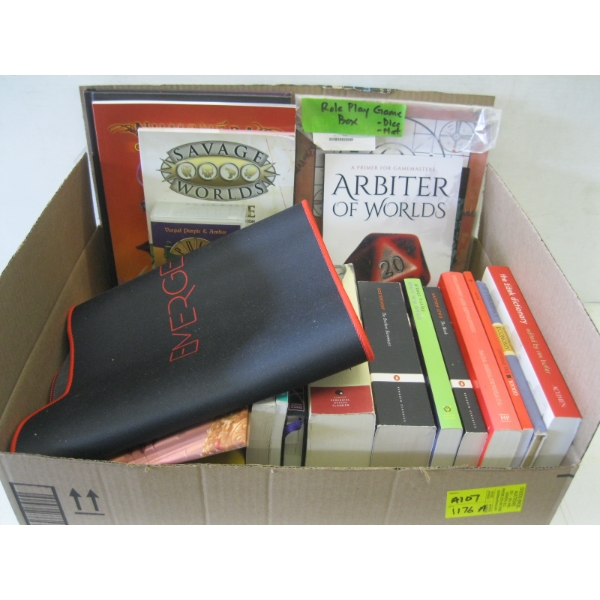 VARIOUS BOOKS & A ROLE PLAY BOARD GAME