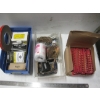 Image 1 : 2 BINS & A BOX OF ASST. FASTENERS, STAPLES, ETC.