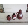Image 1 : 3 WEST GERMAN FAT LAVA & RUBIN CERAMANO VASES