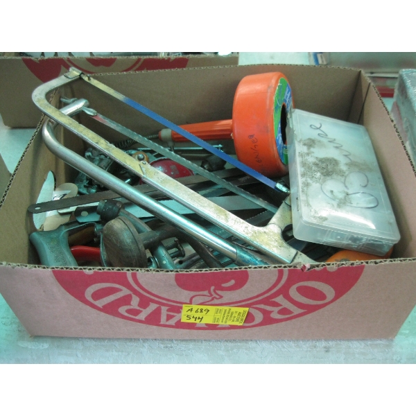 ASST. HACKSAWS, HAND DRILL, ETC.