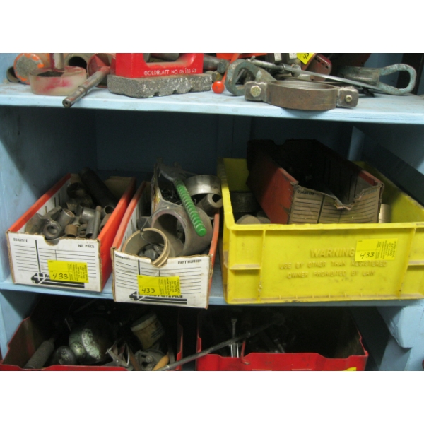 SHELF OF MISC. BRASS DRIVERS, ETC.
