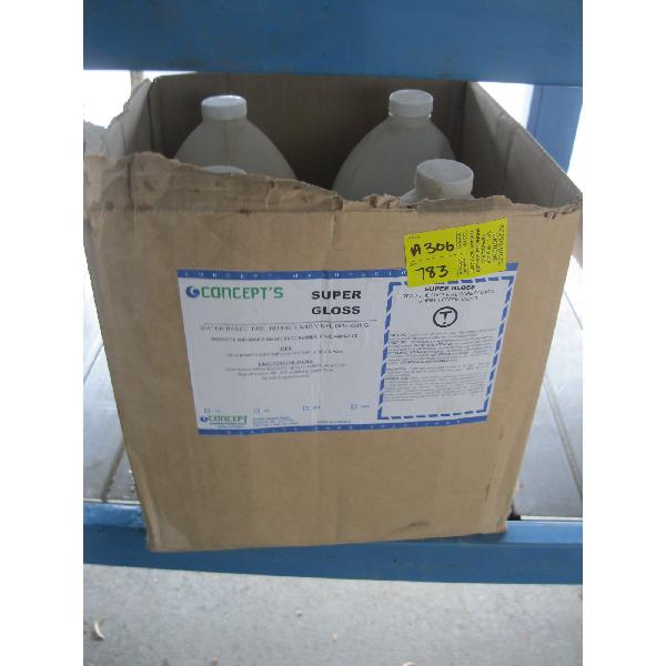 BOX OF 4 CONTAINERS OF SUPER GLOSS WATER BASED RUBBER/VINYL DRESSING