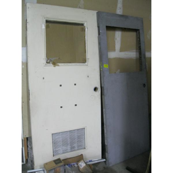 2 METAL CLAD DOORS W/VARIOUS DOOR HARDWARE