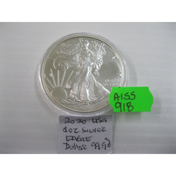 2020 USA 1OZ .999 SILVER EAGLE $1 (TAX EXEMPT)