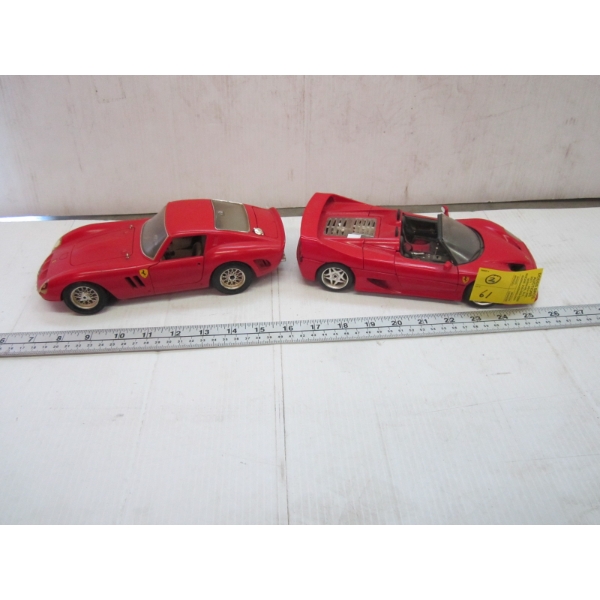 2 RED FERRARI DIECAST CARS
