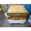 Image 1 : SM. SQUARE STEAMER TRUNK W/WORLD DESIGN