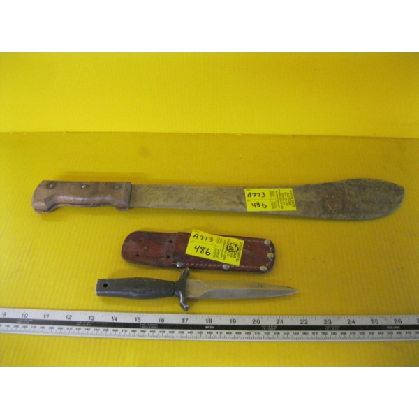 MACHETE & A SM. DOUBLE SIDED BLADE
