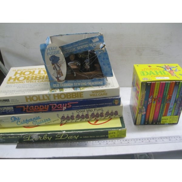 ASST. GAMES, MINI SEWING MACHINE & BOOKS
