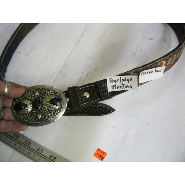 HORSEHAIR HITCHING BRAID BELT (DEER LODGE, MONTANA)