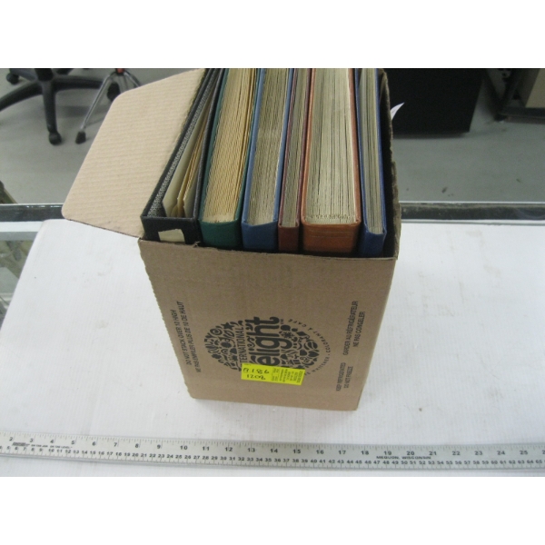 6 STAMP ALBUMS W/STAMPS