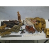 Image 2 : 2 BOXES OF MISC. WOOD CARVINGS, IGUANA CARVING, ETC.