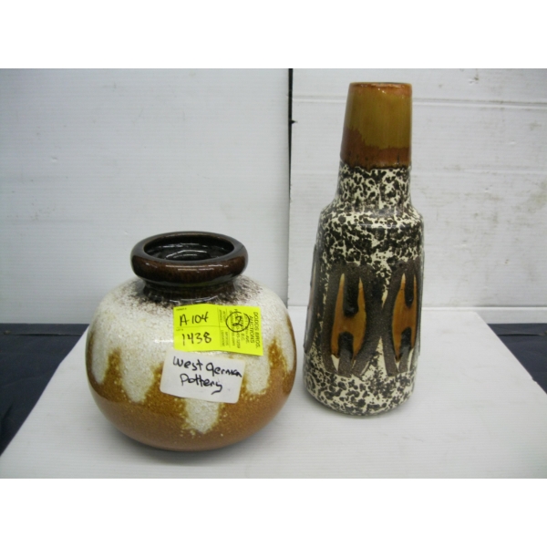 2 PIECES OF WEST GERMAN POTTERY VASES