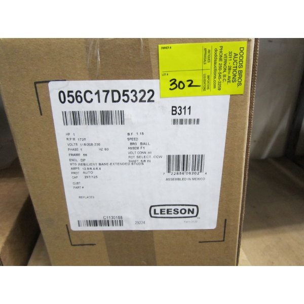 LEESON 1HP 1PHASE MOTOR IN BOX