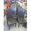 Image 1 : 6 UPHOLSTERED BROWN DINING CHAIRS - 1 W/EDGE COMING OFF