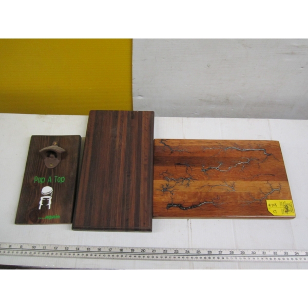 2 CUTTING BOARDS & A BOTTLE OPENER