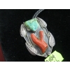 Image 3 : NAVAJO BOLO TIE W/TURQUOISE & CORAL STONES