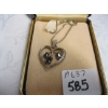 Image 3 : .925 SILVER CHAIN W/SERLING SILVER PENDANT W/SAPPHIRES