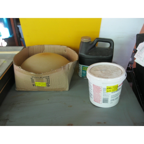 BUCKET OF READY FILLER, WEATHER SHIELD, LIGHT SHADE, ETC.