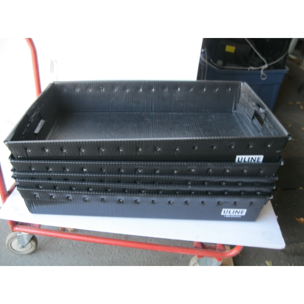 5 BLACK ULINE TUBS W/HANDLES - 31X19X6"