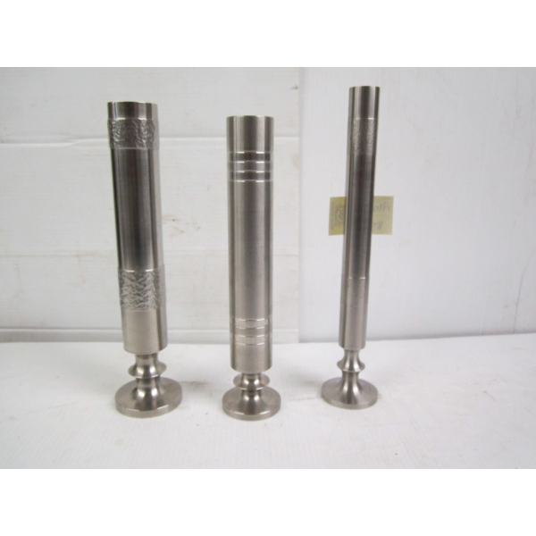 3 METAL VASES