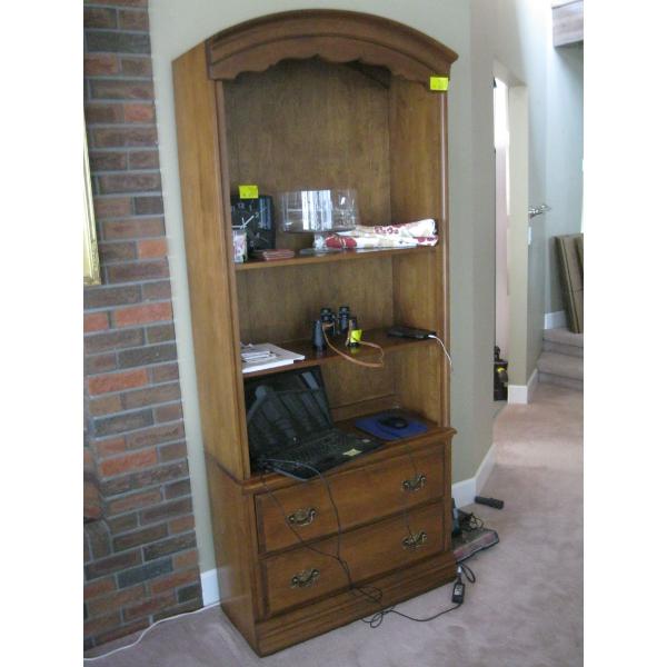 VILAS MAPLE SHELF UNIT W/2 DRAWERS