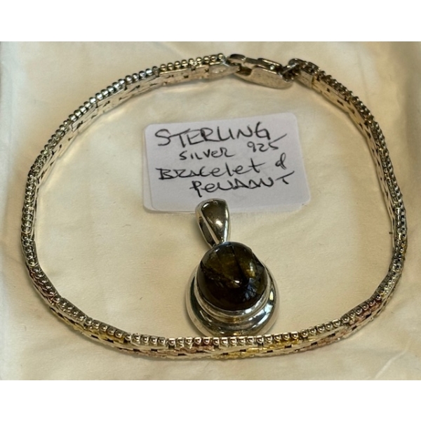 STERLING SILVER .925 BRACELET & PENDANT