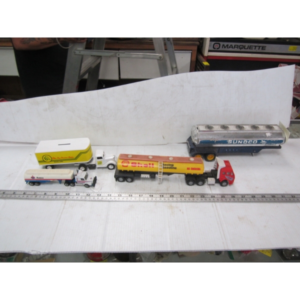 ASST. TANKER TRUCKS, COIN BANK SEMI, ETC.
