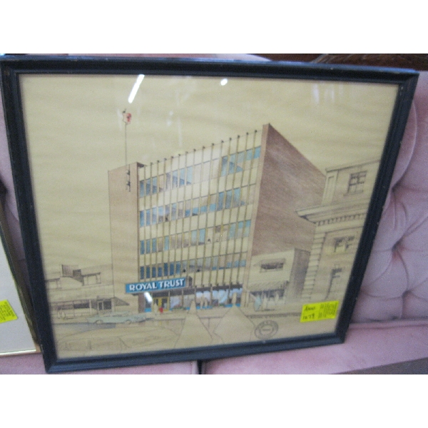 ORIGINAL ARCHITECT DRAWING OF ROYAL TRUST BUILDING