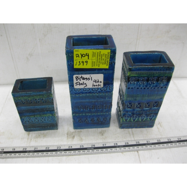  BITOSSI ALDO LONDI ITALY MCM VASES - BLUES & GREENS