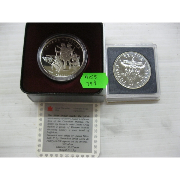 1982/1990 CDN SILVER DOLLARS (50% SILVER)