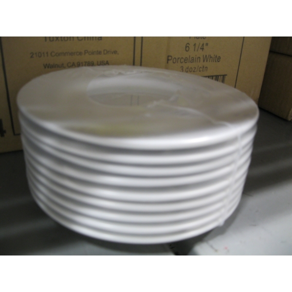 3 DZ. 6 1/4" WHITE PLATES