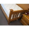 Image 2 : SINGLE WOODEN BEDFRAME W/KING COIL MATTRESS & BOXSPRING