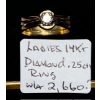 Image 1 : LADIES 14KT DIAMOND .25 CTS RING W/A - $2,660. - SZ 8