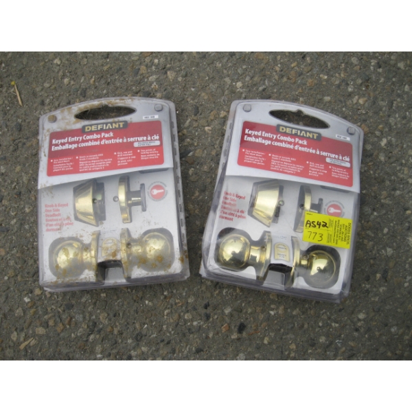 2 BRASS KEYED ENTRY SETS